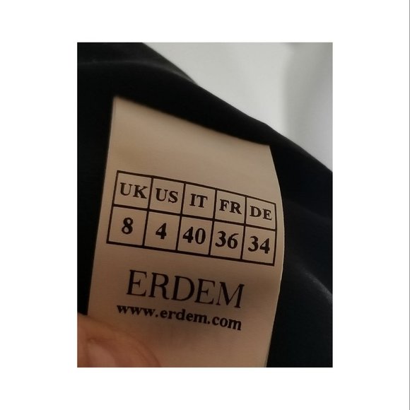 Erdem Rebecca' Women's Black Embroidered Velvet Strapless Dress, US 4, UK 8 - Picture 8 of 8